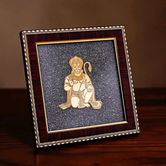 Lord Hanuman Photo Frame on Pyrite