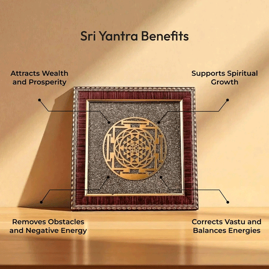 Sri Yantra & Vyapar Vriddhi Yantra Pyrite Frame Set