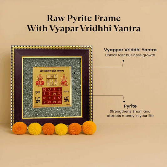 Vyapar Vriddhi Yantra with Pyrite Energy Frame