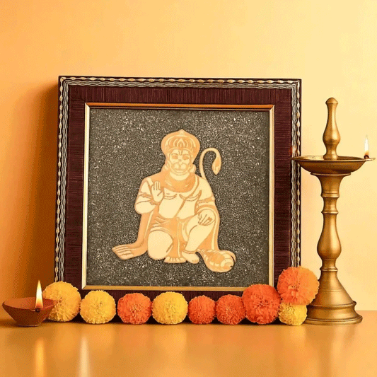 Lord Hanuman Photo Frame on Pyrite