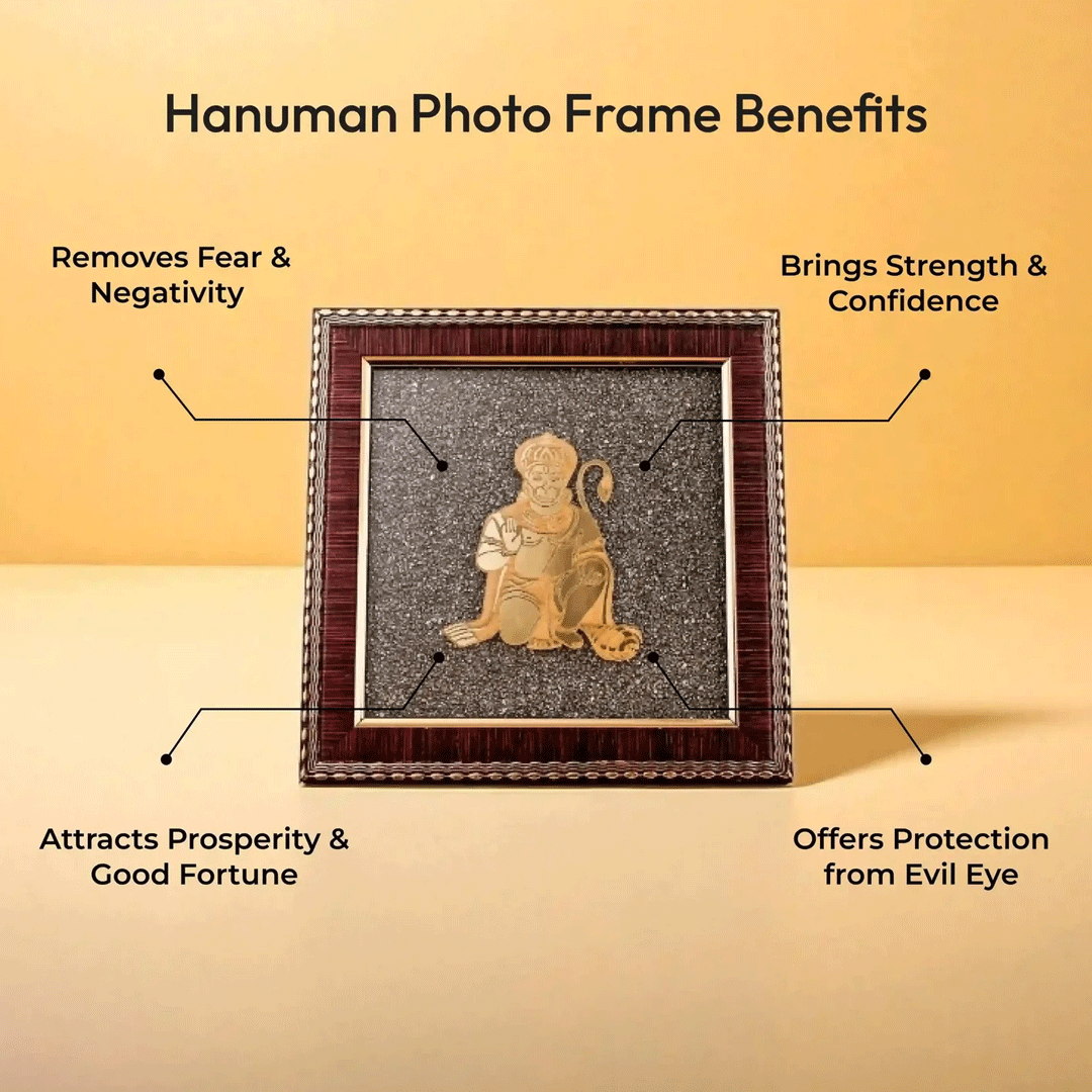 Lord Hanuman Photo Frame on Pyrite
